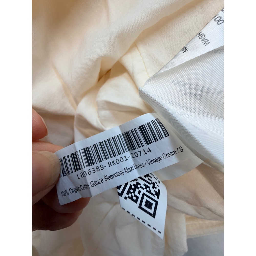 Quince Organic Cotton Gauze Sleeveless Maxi Dress Cream White Small - Picture 10 of 10